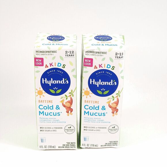 2 Hyland's Naturals 4Kids MUCUS & COLD Natural Daytime Relief 4oz ea‎ Exp 09/25 - Picture 1 of 7